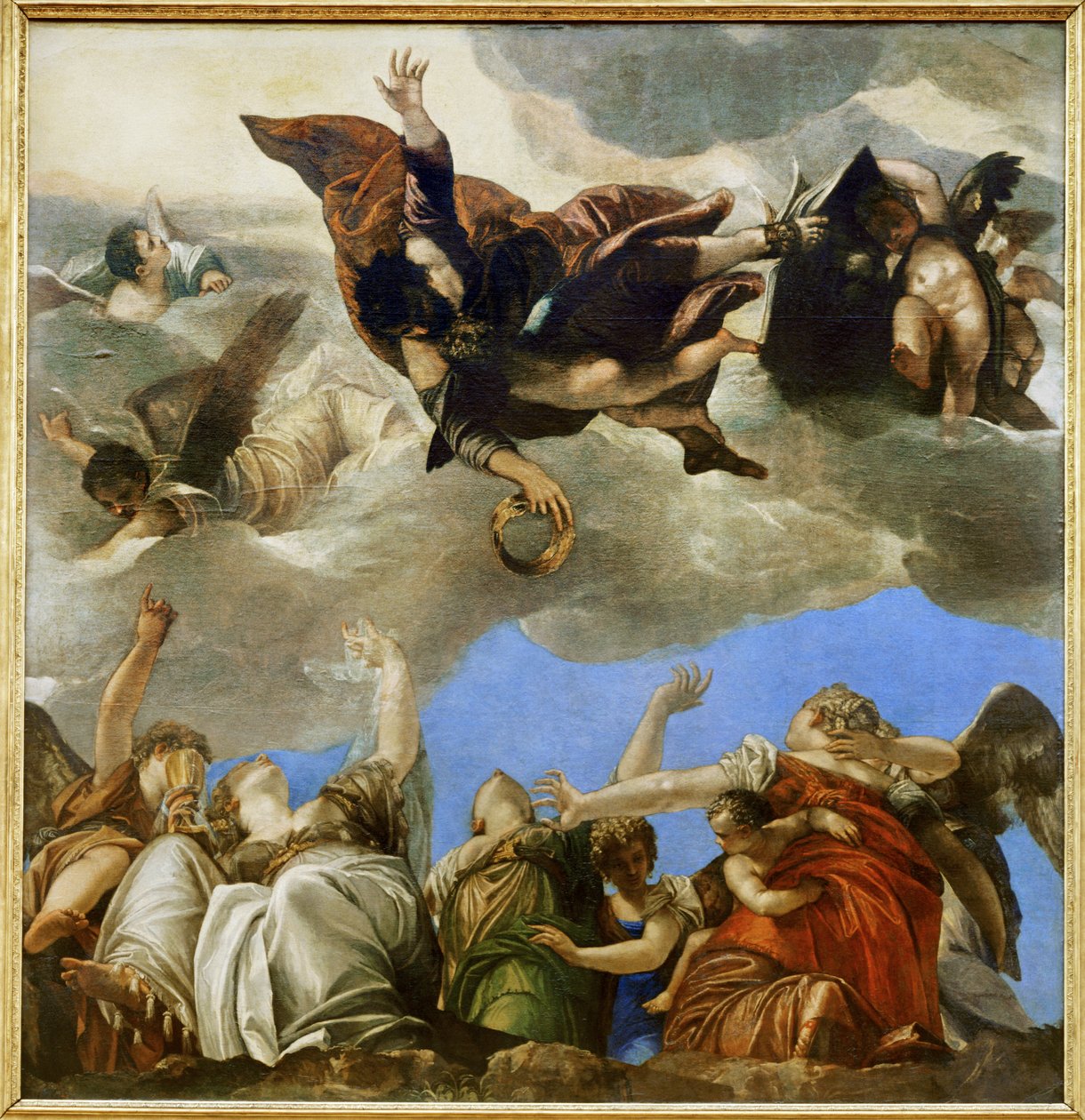 Saint Marc couronnant les vertus theologales - Sankt Markus som belönar de teologiska dygderna ... av (1528 88) Veronese