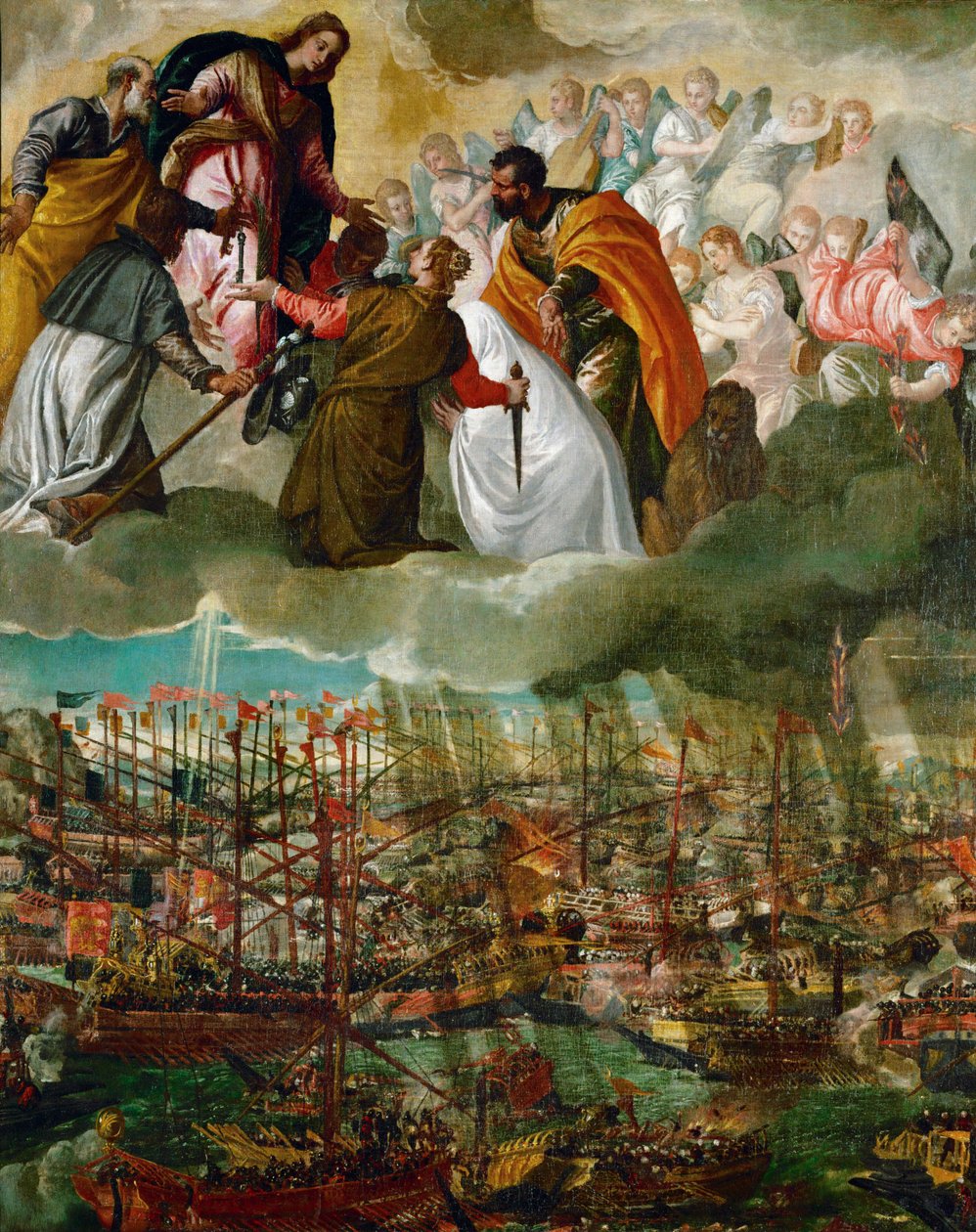 Slaget vid Lepanto (olja på duk) av (1528-88) Veronese