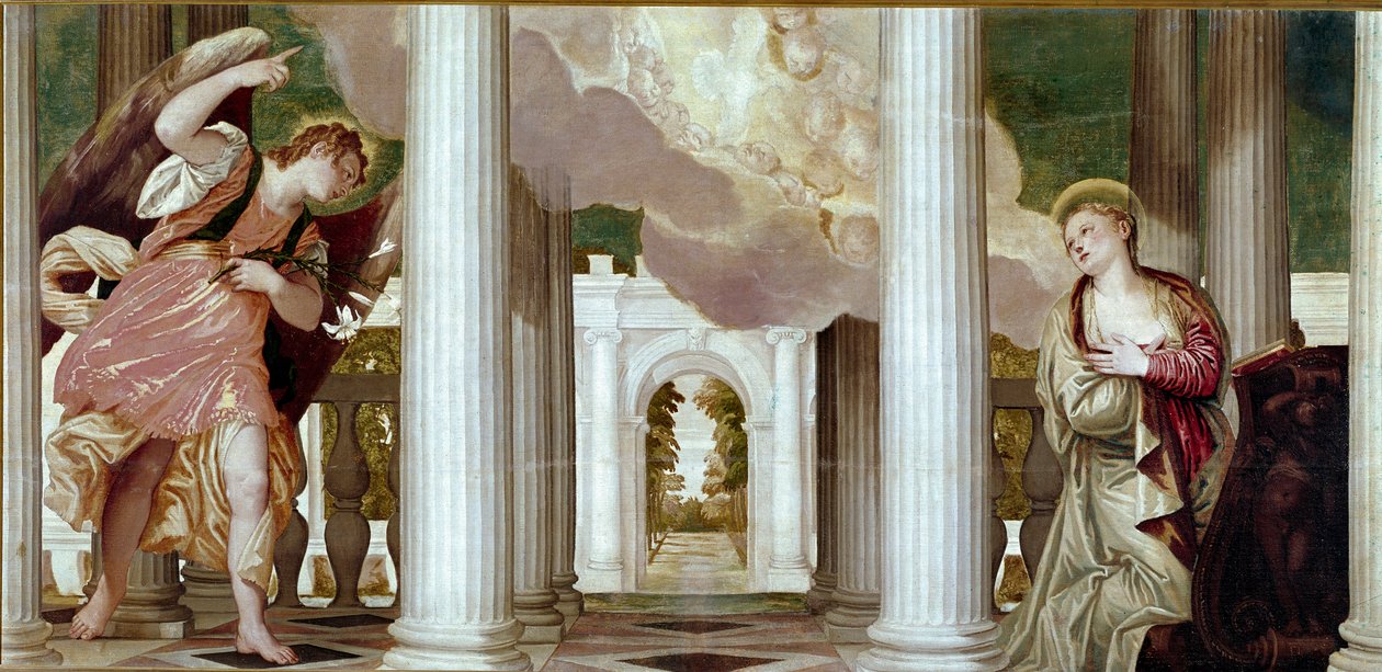 Tillkännagivande. Målning av Paolo Caliari dit Paolo Veronese (1528-1588) av Veronese