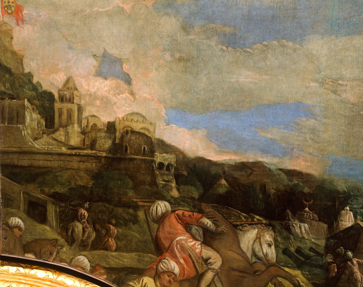 Antonio Loredan befriande Scutari av Paolo Veronese (1528-1588), detalj, Hall of Great Council, Palazzo Ducale, Venedig av (1528 88) Veronese