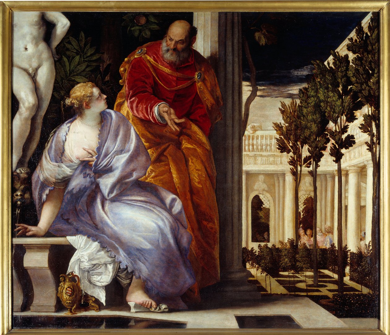 Bethsabee i badet Målning av Paolo Veronese (1528-1588) 1575 Sön. 2,27x2,37 m Lyon, Musee des Beaux Arts av Veronese
