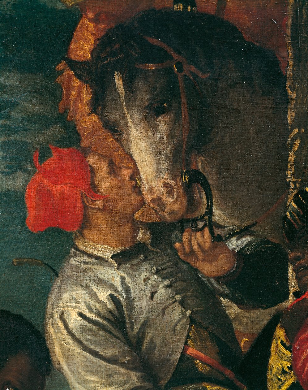 Figur av brudgummen, detalj från Adoration of Magi, av Paolo Caliari känd som Veronese (1528-1588), olja på duk, 355x320 cm av (1528 88) Veronese