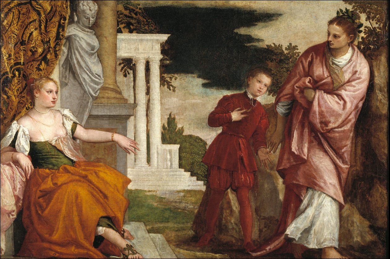 Young Man Between Vice and Virtue - Young Man Between Virtue and Vice - Veronese, Paolo (1528-1588) - ca 1581 - Olja på duk - 102x153 - Museo del Prado, Madrid av Veronese