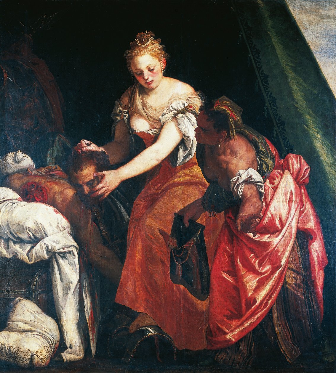 Judith med huvudet av Holofernes (olja på duk) av (1528 88) Veronese