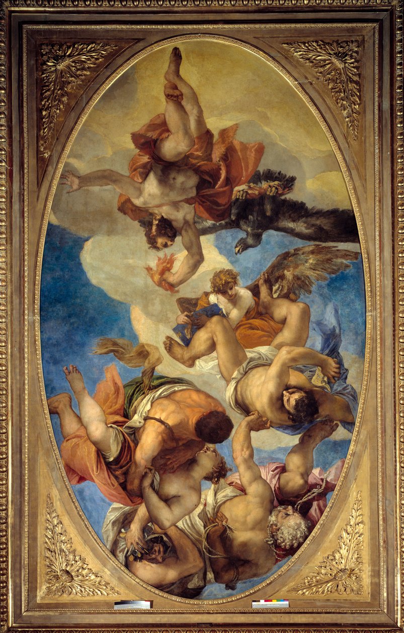 Jupiter blixtar över lasterna Målning av Paolo Veronese (1528-1588) av Veronese