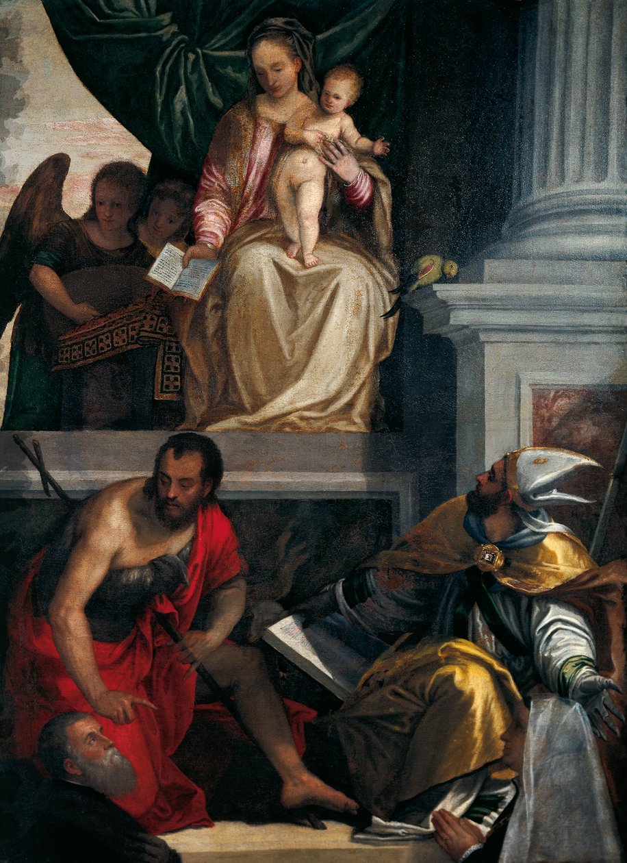 Madonna och Saints med Bevilacqua Lazise Donors av (1528 88) Veronese