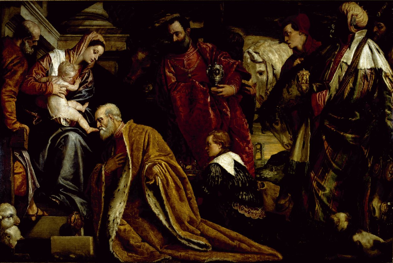 The Adoration of the Magi (olja på duk) av Veronese