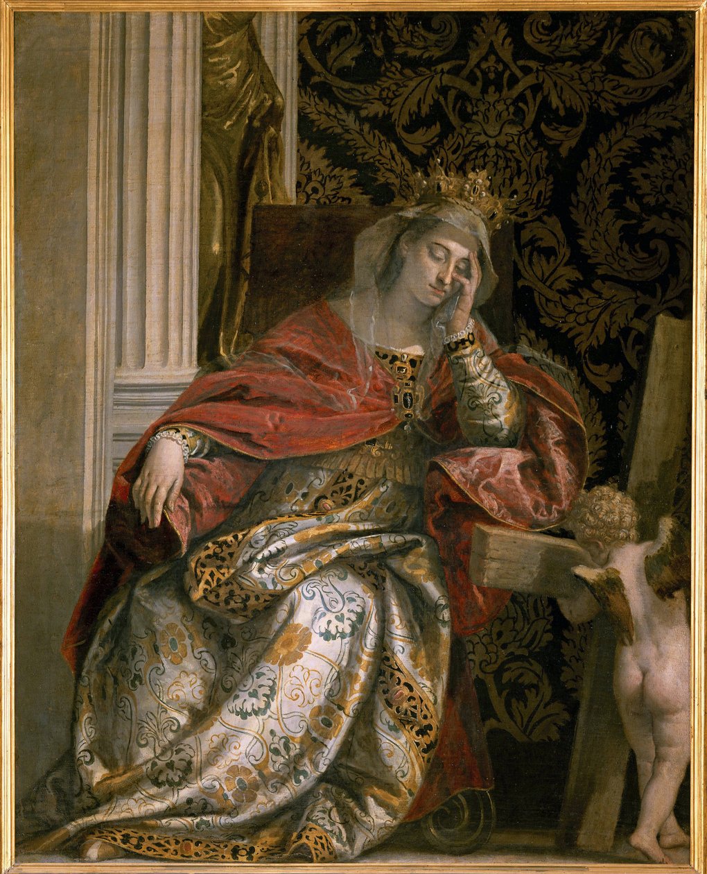Drömmen om Saint Helena (Sainte Helene, 249-330) av Veronese, Paolo (1528-1588). Olja på duk, storlek: 166x134, ca. 1580, Vatikanmuseerna i Viale Vaticano, Rom av Veronese