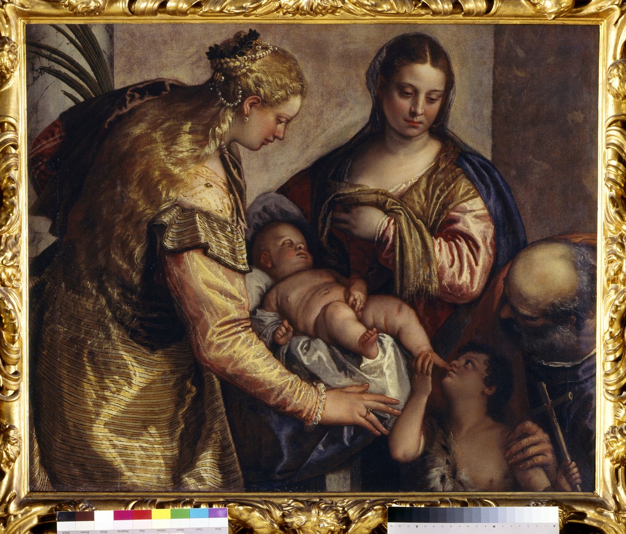 Den heliga familjen med St. Barbara, ca 1550 (olja på duk) av (1528 88) Veronese