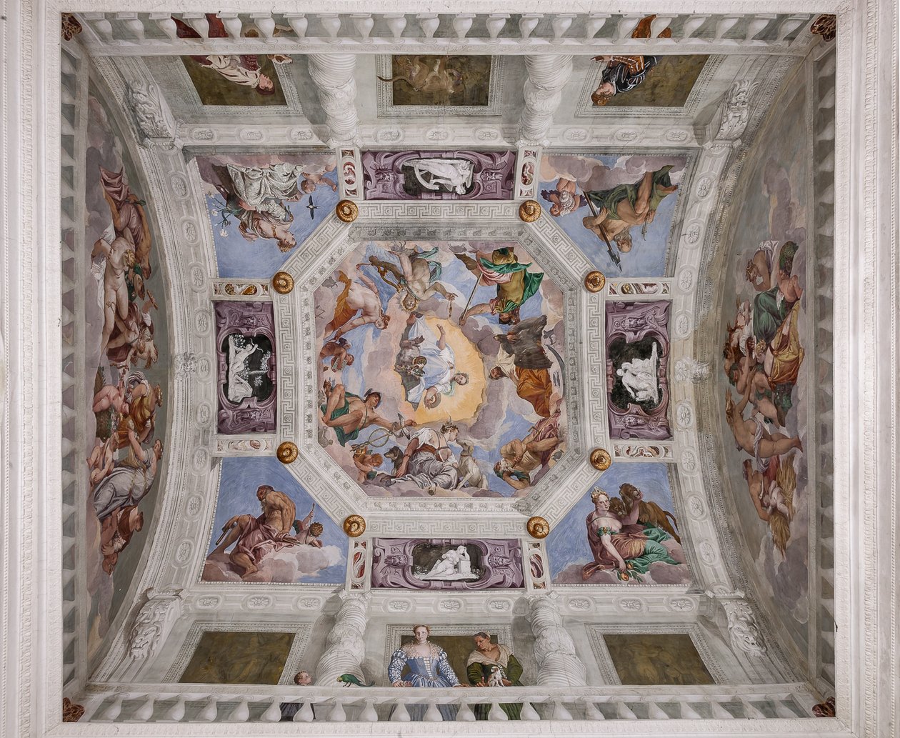 Olympen, valvet i Hall of Olympus av Veronese