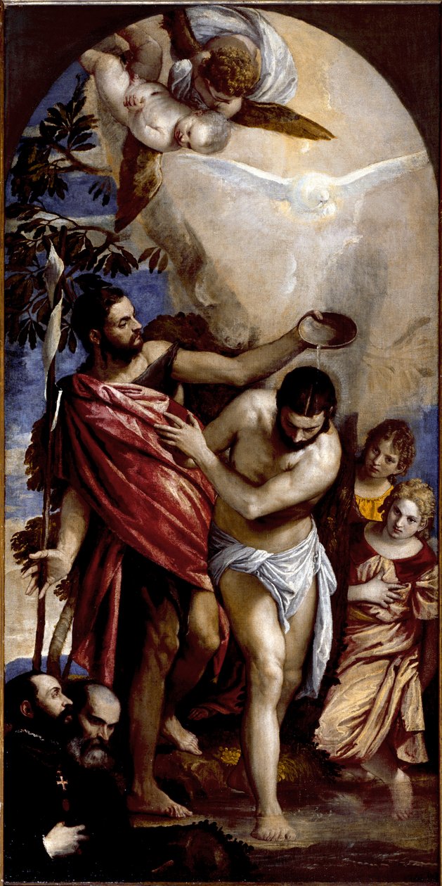 Kristi dop. Målning av Paolo Caliari dit Paolo Veronese (1528-1588) av Veronese