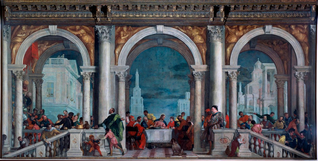 Måltiden på Levi Målning av Paolo Veronese Caliari (1528-1588) 1573 Dim.5,51x13,1 m Venedig, Gallerie del 