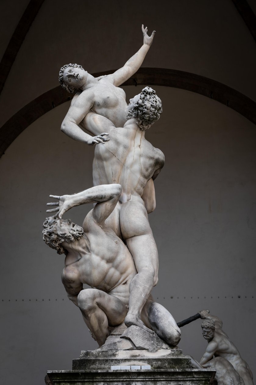 Våldtäkten av Proserpina, renässansstaty av Giambologna, Florens, Italien, Europa, 2021 (foto) av (1529 1608) Giambologna