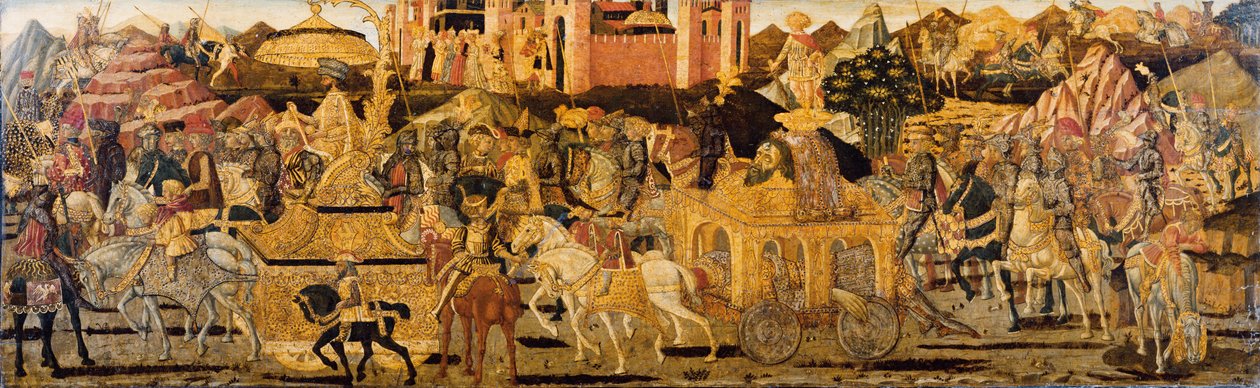 The Triumph of David (tempera & silver på guldslipad panel) av (15th c.) Giovanni di Ser Giovanni