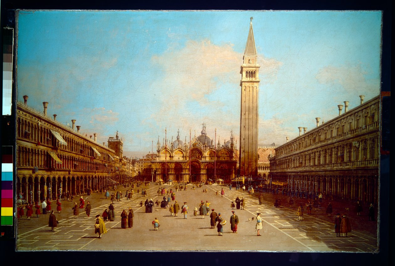 Piazza San Marco med utsikt mot Basilica di San Marco av (1697 1768) Canaletto