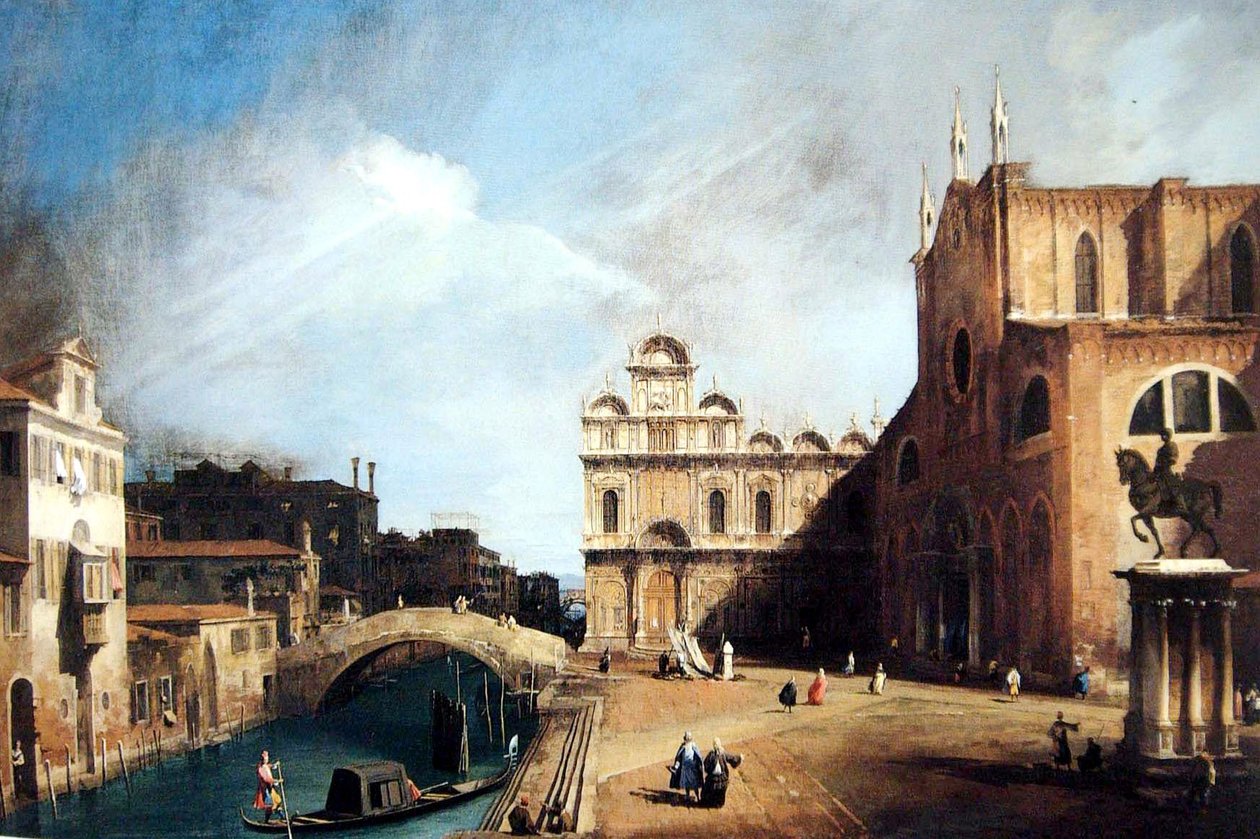 Venedig, skolan i S:t Markus av Canaletto