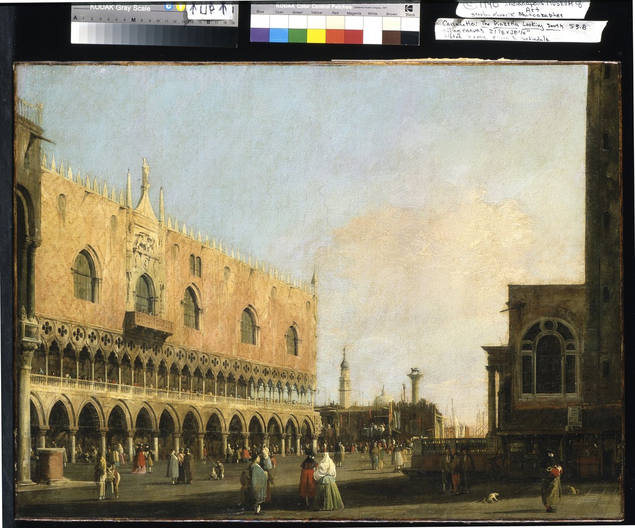 Utsikt över Piazzetta San Marco som ser söderut (olja på duk) av (1697 1768) Canaletto