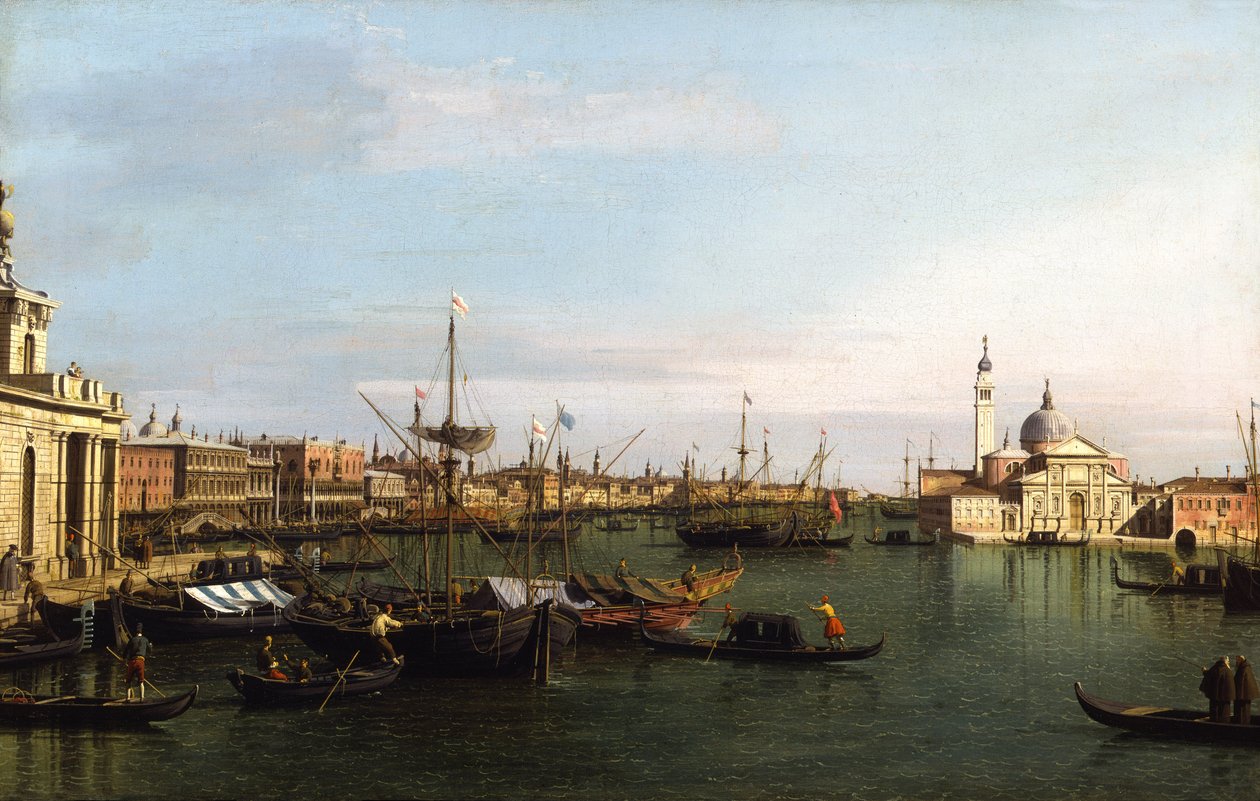 Utsikt över Venedig: Basilica of San Giorgio Maggiore (olja på duk) av (1697 1768) Canaletto