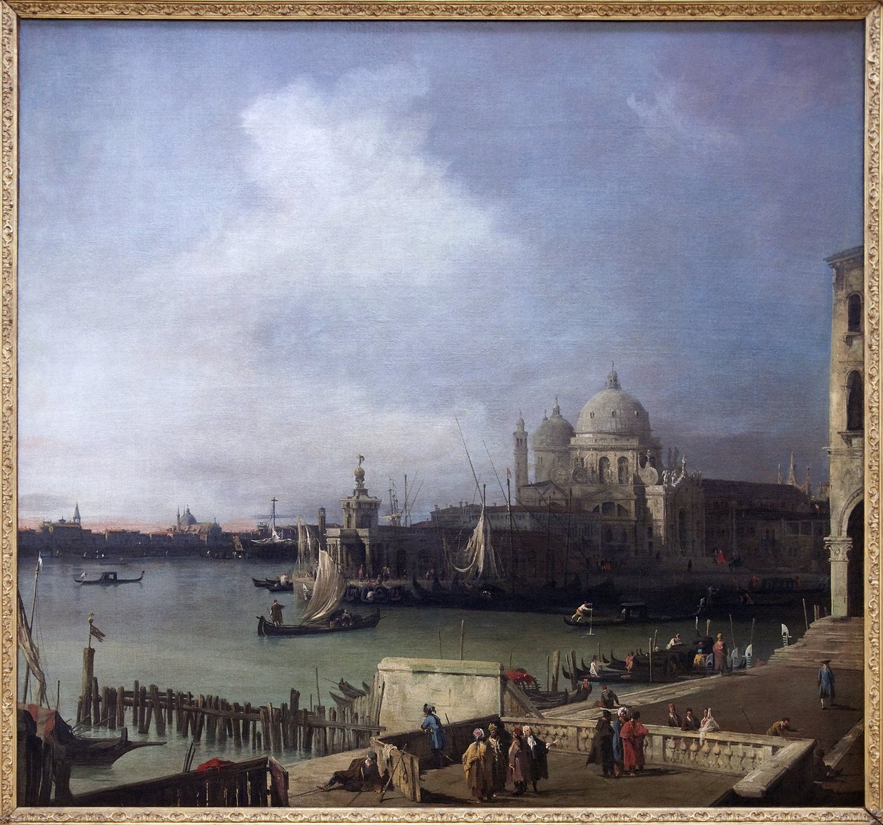 Utsikt över Venedig, Oljemålning av Giovanni Antonio Canal (1697-1768), Utsikt över den stora kanalen och basilikan Santa Maria della Salute. Fotografi, KIM Youngtae, Grenoble, Grenoble Museum. av Canaletto