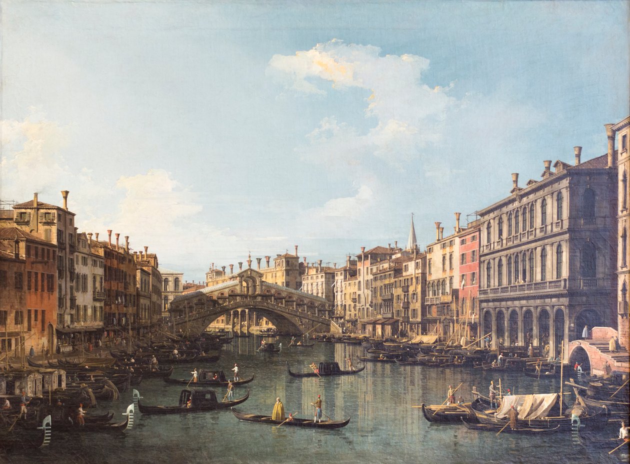 Utsikt över Venedig med Rialtobron av (1697 1768) Canaletto