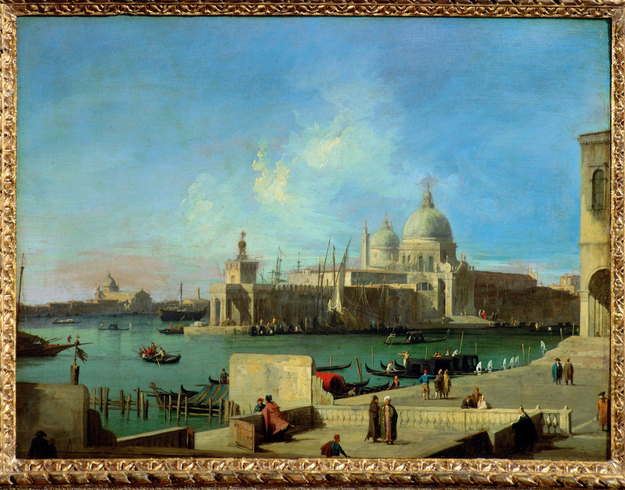 Utsikt över Salute från ingången till Canal Grande - ... av (1697-1768) Canaletto