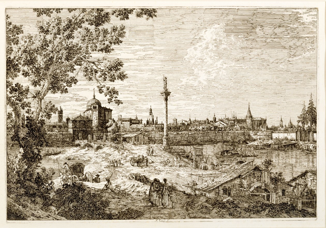 Imaginary View of Padua, ca 1740-talet (etsning) av Canaletto