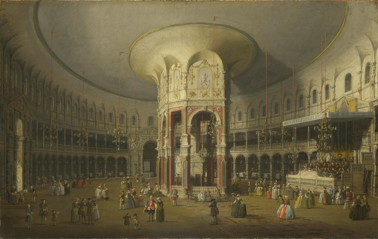 Interiörvy av Rotundan av Ranelagh i London av Canaletto