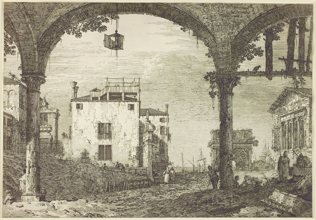 The Lantern Portico, c.1744 (etsning) av Canaletto