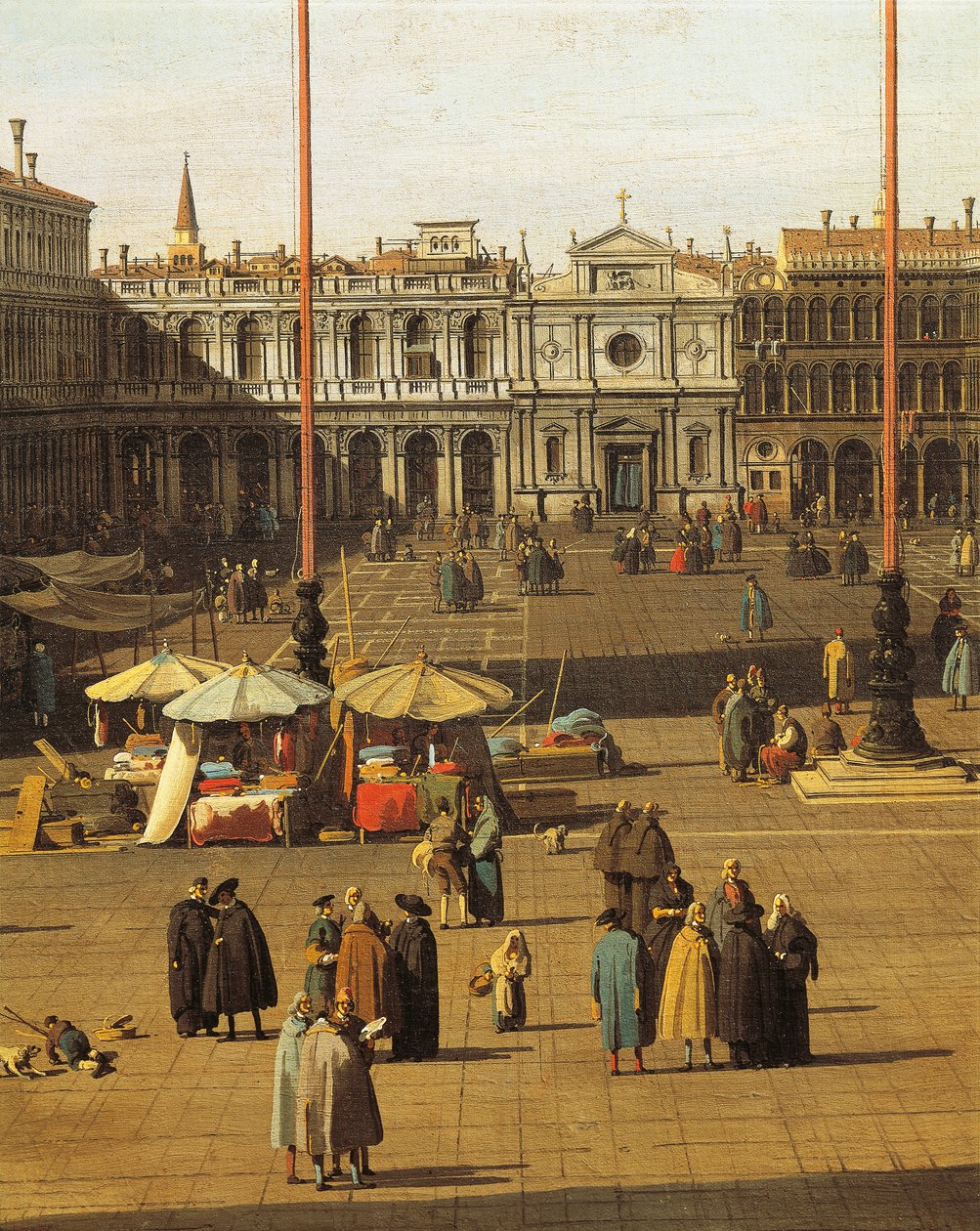 Piazza San Marco, Venedig, cirka 1735, av Giovanni Antonio Canal, känd som Canaletto (1697-1768), Olja på duk, 68,5x93,5 cm, Detalj av Canaletto