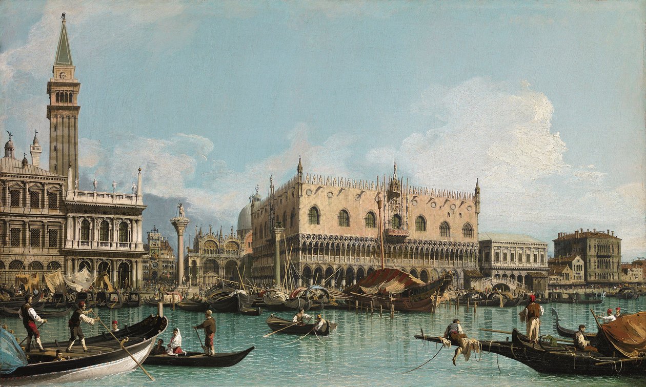 Piren nära Piazza San Marco i Venedig, vid Canaletto (1697-1768). Olja på duk, ca. 1729. Ablo samling av Canaletto