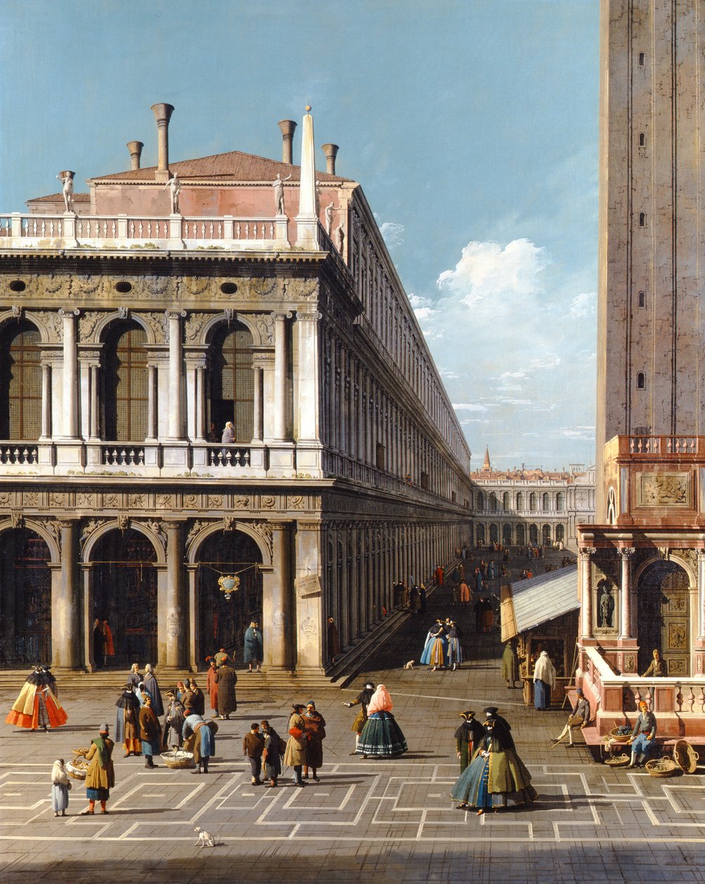 Venedig, Piazza S. Marco, med utsikt västerut från norra änden av Piazzetta, ca 1740 (olja på duk) av Canaletto