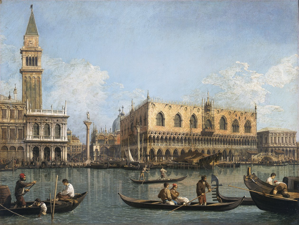 Utsikt över San Marcos bassäng från Punta della Dogana av Canaletto