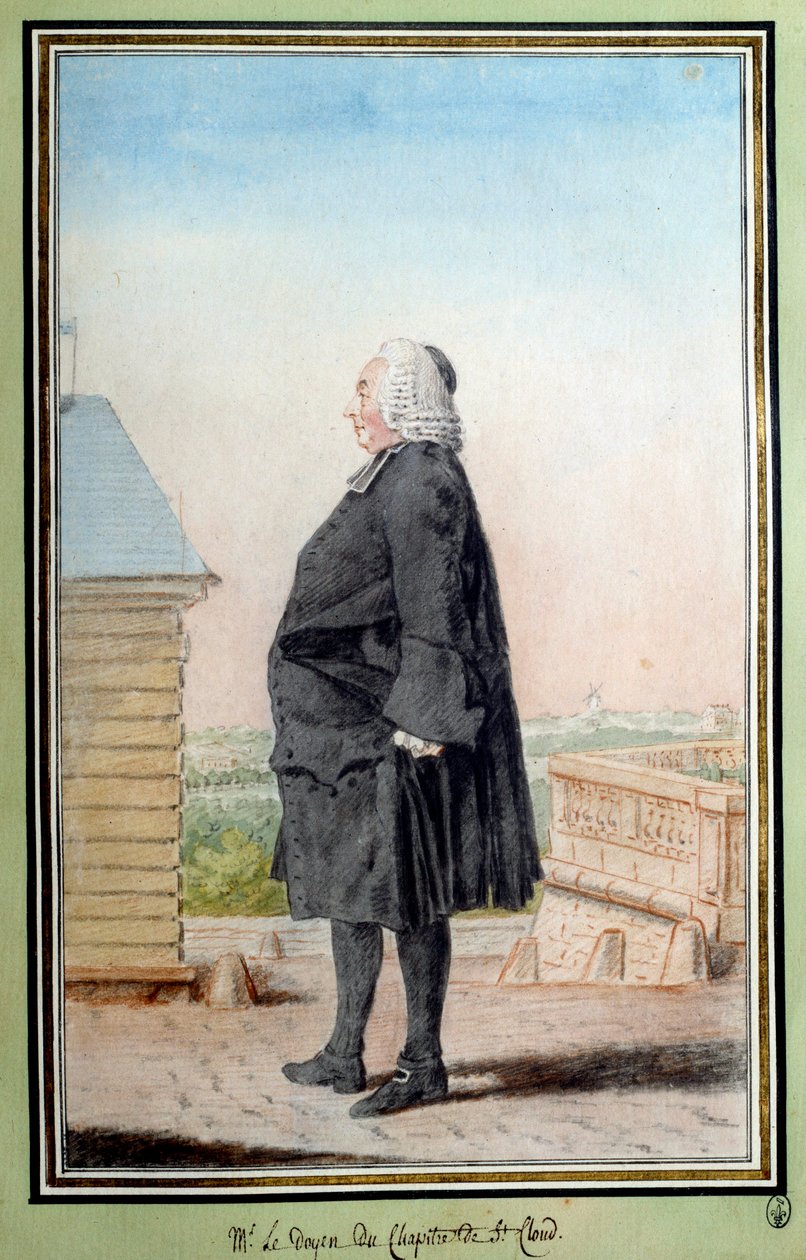 Porträtt av Monsieur le dean du Chapter de Saint Cloud Akvarell av Louis Carrogis dit Carmontelle (1717-1806) 1700-talet. Chantilly, Condé Museum av Carmontelle