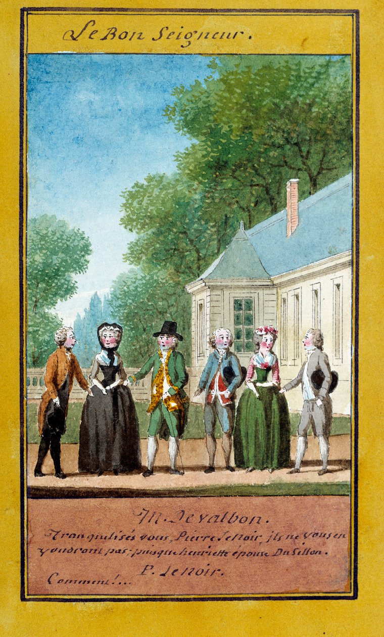 The Good Lord Illustration av en serie ordspråk. Akvarell av Louis Carrogis dit Carmontelle (1717-1806) 1700-talet. Chantilly, Conde Museum av Carmontelle