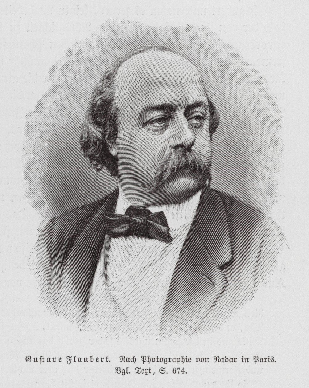 Gustave Flaubert, fransk romanförfattare (gravyr) av (1820-1910) (after) Nadar