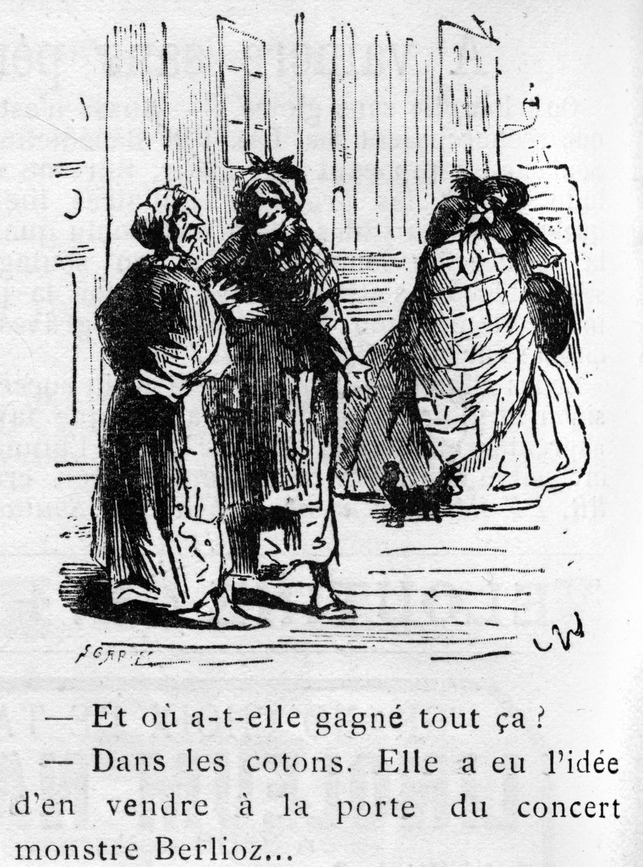 Tecknad film om verk av Hector Berlioz (1803-1869) designad av Nadar 1856 för Journal "" Pour rire""". av Nadar