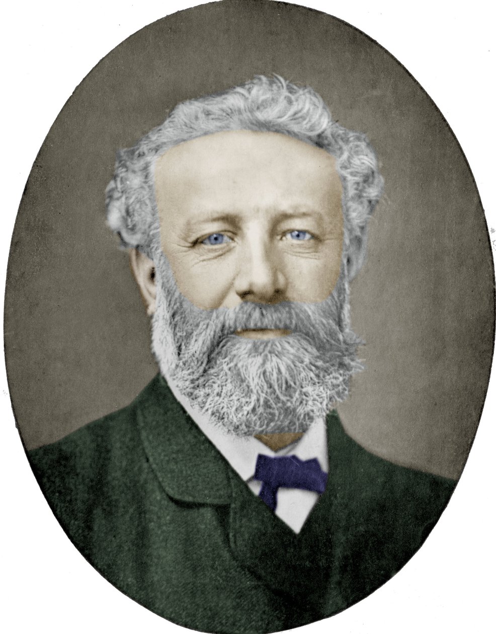 Jules Verne (1828-1905) fransk författare, fotografi av Nadar, färgad bild av (1820 1910) Nadar