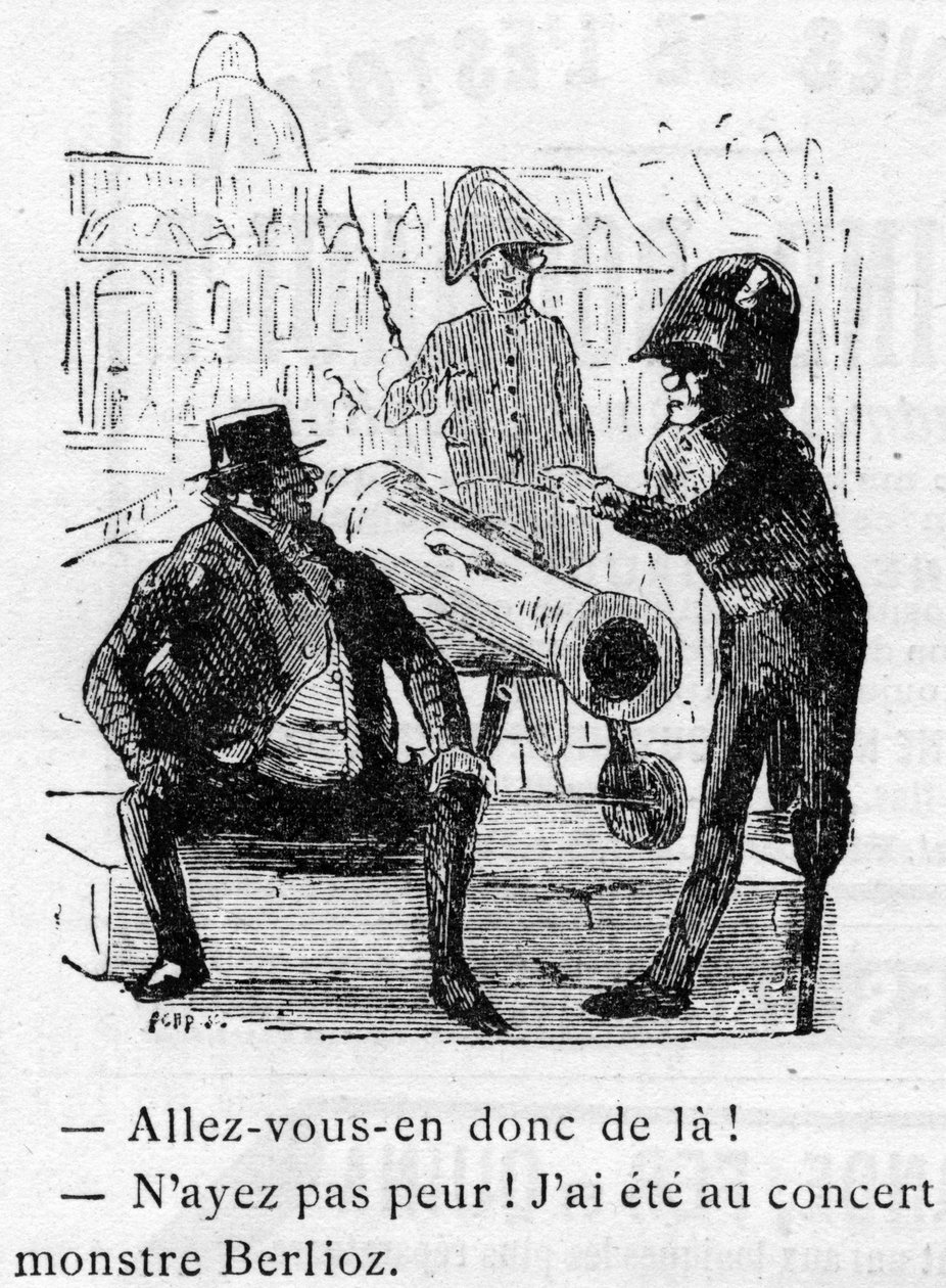 Tecknad film om verk av Hector Berlioz (1803-1869) designad av Nadar 1856 för Journal pour rire. av Nadar