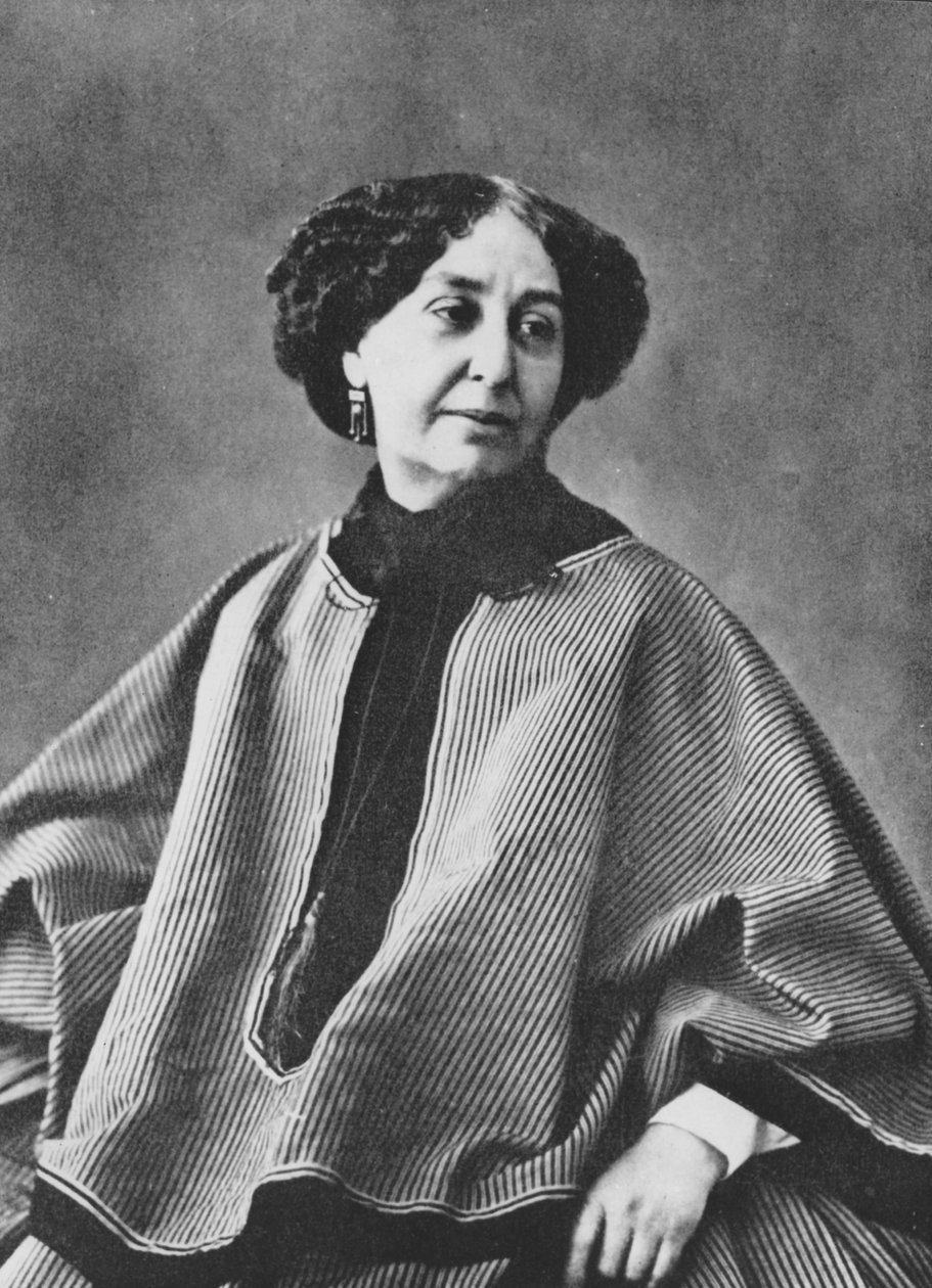 George Sand (Aurore Dupin, Baronne Dudevant) (1804-1876), fransk författare, fotograferad av Nadar omkring 1865 av Nadar