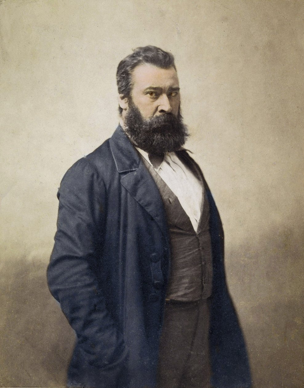 Jean Francois Millet (1814-1875) fransk målare ca. 1870 foto av Nadar - Digital färgläggning - Portrait de Jean-Francois (Jean Francois) Millet (1814-1875), målare, gravör. Foto av Nadar. 1800-talet av Nadar