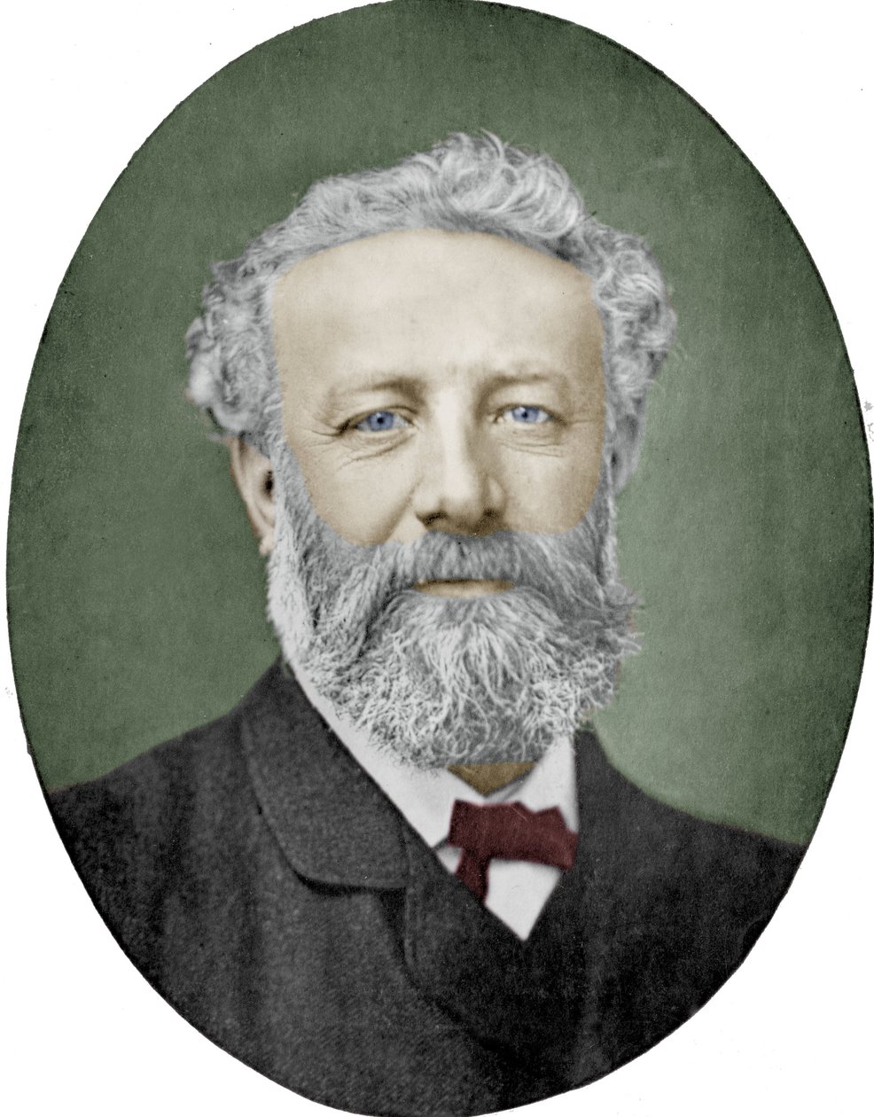 Jules Verne (1828-1905) fransk författare, fotografi av Nadar, färgad bild av (1820 1910) Nadar