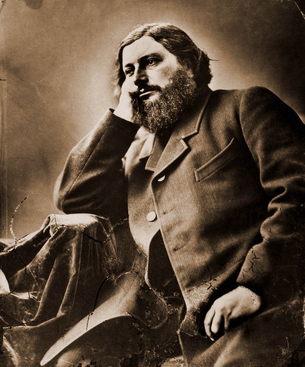 Porträtt av Gustave Courbet, målare 1819-1877 av Nadar