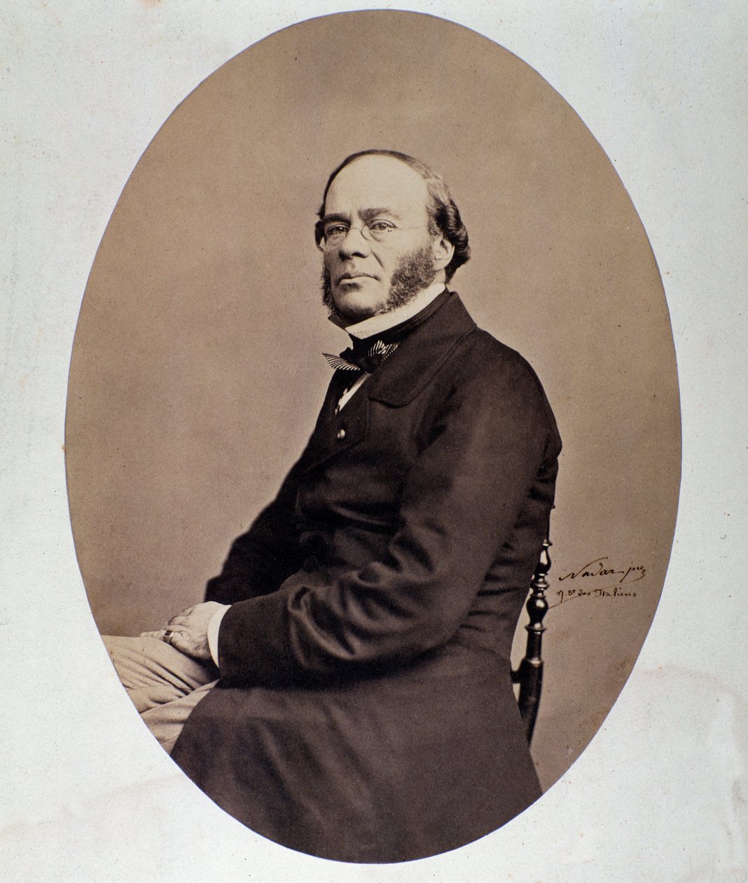 Porträtt av Jacques Fromental Halevy (1799-1862) engelsk kompositör Photograph Nadar (Felix Tournachon) 1800-talet. Bologna, museo bibliografico musicale av Nadar
