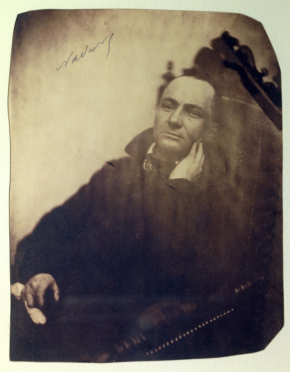 Porträtt av den franske poeten Charles Baudelaire (1821-1867). 1855 av Nadar