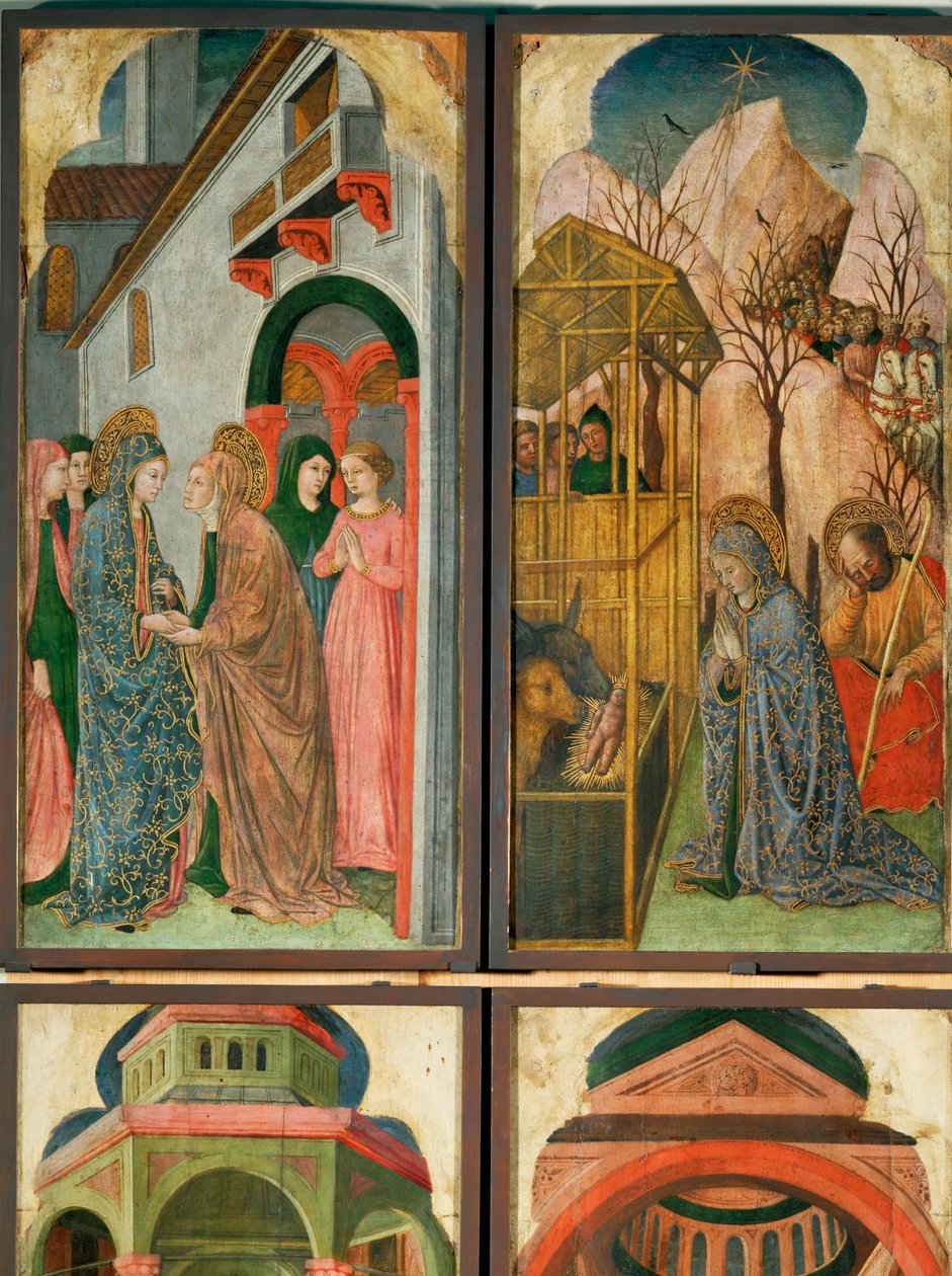 12 scener ur Jungfru Marias liv ... av (active c.1463-c.1490) Master of Wilten