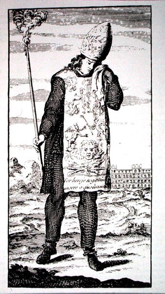 A Sorcerer Condemned to Death by the Inquisition, kopia av en illustration från 