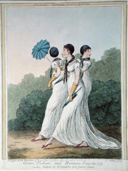 Grace, Fashion and Manners from Life, etsat av James Gillray (1757-1815) utgiven av G. Humphrey (handfärgad etsning) av (after) English School