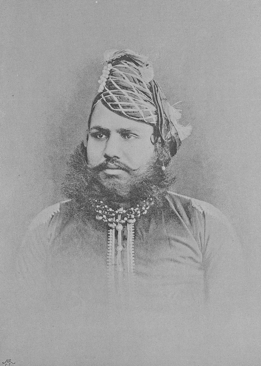 Maharaja Sawai Madho Singh II (gravyr) av (after) English photographer