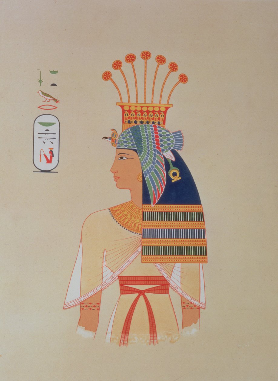 746.c.1. & f.8 Porträtt av drottning Nebto, dotter till Ramses-Meiamoun, från 