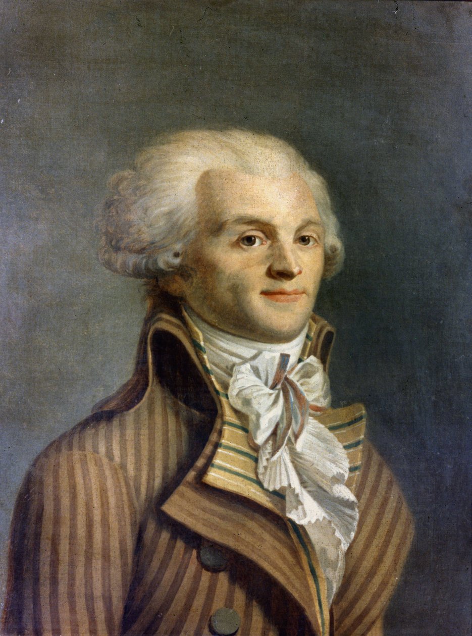 Porträtt av Maximilian Marie Isidore av Robespierre (1758-1794), fransk politiker. av (after) French School
